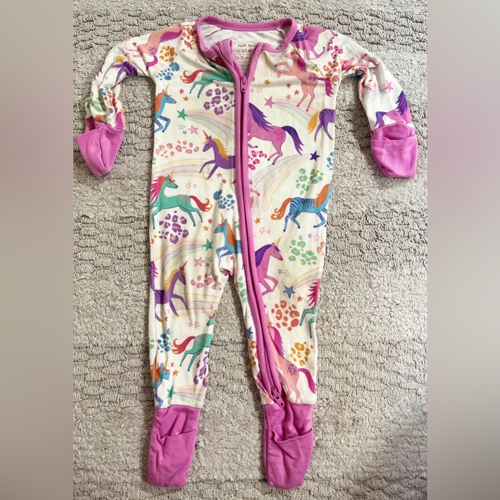 Little Sleepies Unicorn Zippy — Size 0–3M GUC